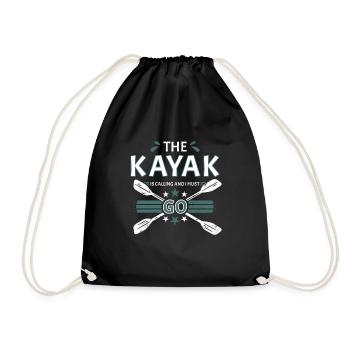 Kayak Is Calling And I Must Go Whitewater Kayaking - Turnbeutel - Schwarz - Vorne