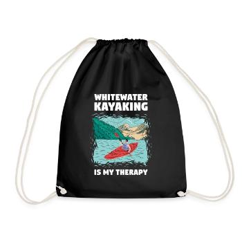 Whitewater Kayaking Is My Therapy - Turnbeutel - Schwarz - Vorne