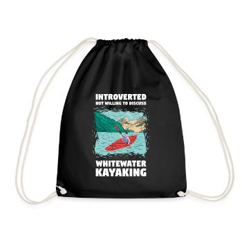 But Willing To Discuss Whitewater Kayaking - Drawstring Bag - black - Front
