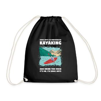 Certains garçons font du kayak en eau vive et boivent beaucoup - Sac de sport léger - noir - Devant