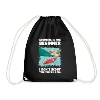 Scouting Is For Beginners Whitewater Kayaking - Turnbeutel - Schwarz - Vorne