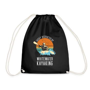 Facilement distrait par le kayak en eau vive - Sac de sport léger - noir - Devant