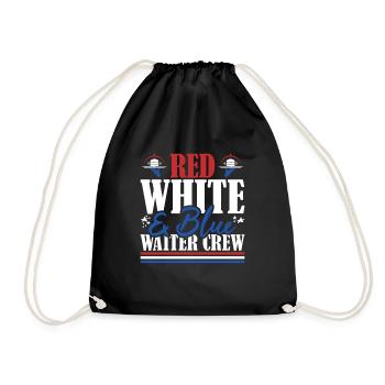 Veteran US Flag Red White & Blue Waiter Crew - Turnbeutel - Schwarz - Vorne