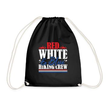 Veteran US Flag Red White & Blue Hiking Crew - Drawstring Bag - black - Front