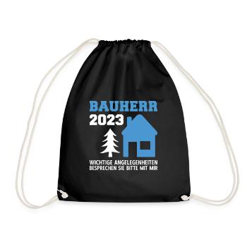 Angelegenheiten Besprechen An Mich Bauleiter 2023 - Turnbeutel - Schwarz - Vorne
