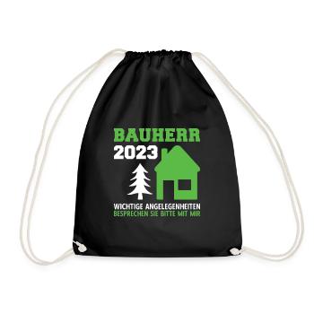 Angelegenheiten Besprechen An Mich Bauleiter 2023 - Turnbeutel - Schwarz - Vorne