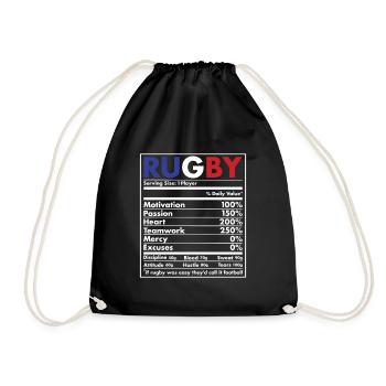 Nutrition France Rugby - Drawstring Bag - black - Front