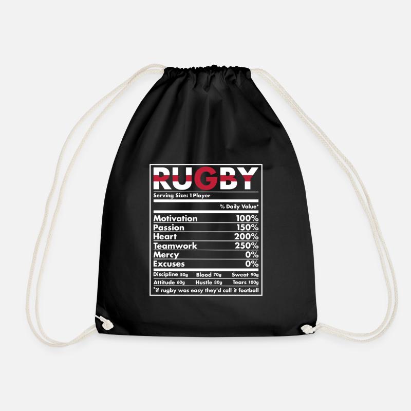 Nutrition England Rugby - Drawstring Bag - black