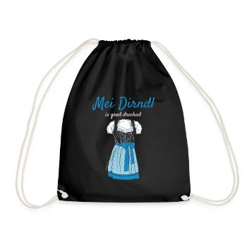 Volksfest Mei Dirndl Is Grod Dreckad Dirndl Ersatz - Turnbeutel - Schwarz - Vorne