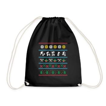 Sport X-Mas Christmas BMX - Drawstring Bag - black - Front