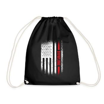 Sport Us Flag Bowling - Turnbeutel - Schwarz - Vorne