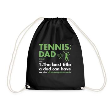 Sport Dad Definition Tennis - Turnbeutel - Schwarz - Vorne