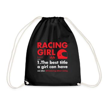 Sport Girl Definition Racing - Turnbeutel - Schwarz - Vorne