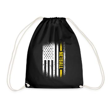 Sport Us Flag Netball - Turnbeutel - Schwarz - Vorne