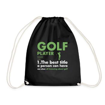 Sport Player Definition Golf - Turnbeutel - Schwarz - Vorne