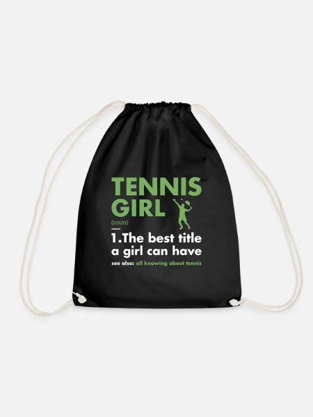 Sport Girl Definition Tennis - Turnbeutel - Schwarz