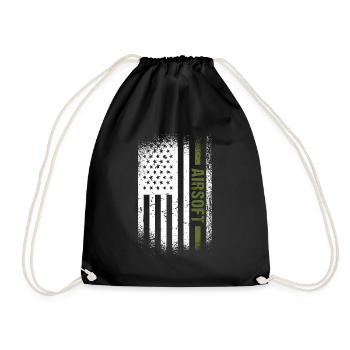 Sport Us Flag Airsoft - Drawstring Bag - black - Front