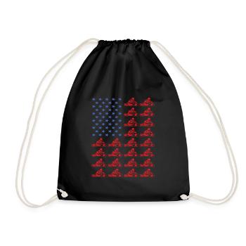 Sport Us Flag Go Kart - Turnbeutel - Schwarz - Vorne