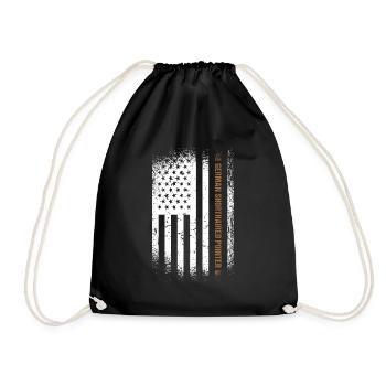 German Shorthaired Pointer Us Flag - Drawstring Bag - black - Front