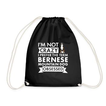I Prefer Term Bernese Mountain Dog Obsessed - Drawstring Bag - black - Front