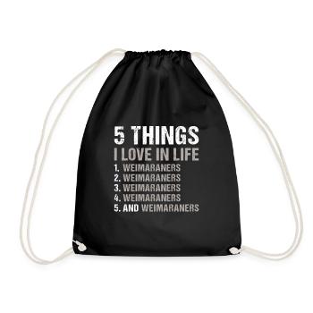 5 choses que j’aime dans la vie Braque de Weimar - Sac de sport léger - noir - Devant