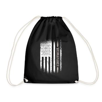 Braque de Weimar Us Flag - Sac de sport léger - noir - Devant
