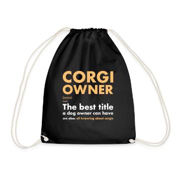 Définition du propriétaire de chien Corgi - Sac de sport léger - noir - Devant
