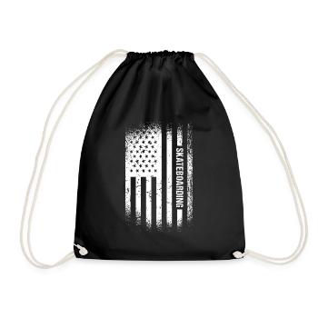 Sport Us Flag Skateboarding - Turnbeutel - Schwarz - Vorne