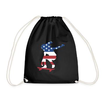 Sport Us Flag Skateboarding - Turnbeutel - Schwarz - Vorne