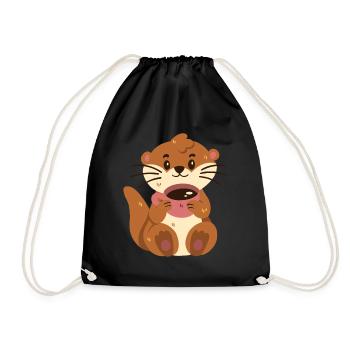 Loutre au café - Sac de sport léger - noir - Devant