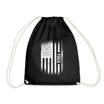 Yogi Us Flag Yoga - Turnbeutel - Schwarz - Vorne