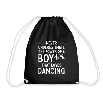 Dancer Never Underestimate The Power Of A Boy - Drawstring Bag - black - Front
