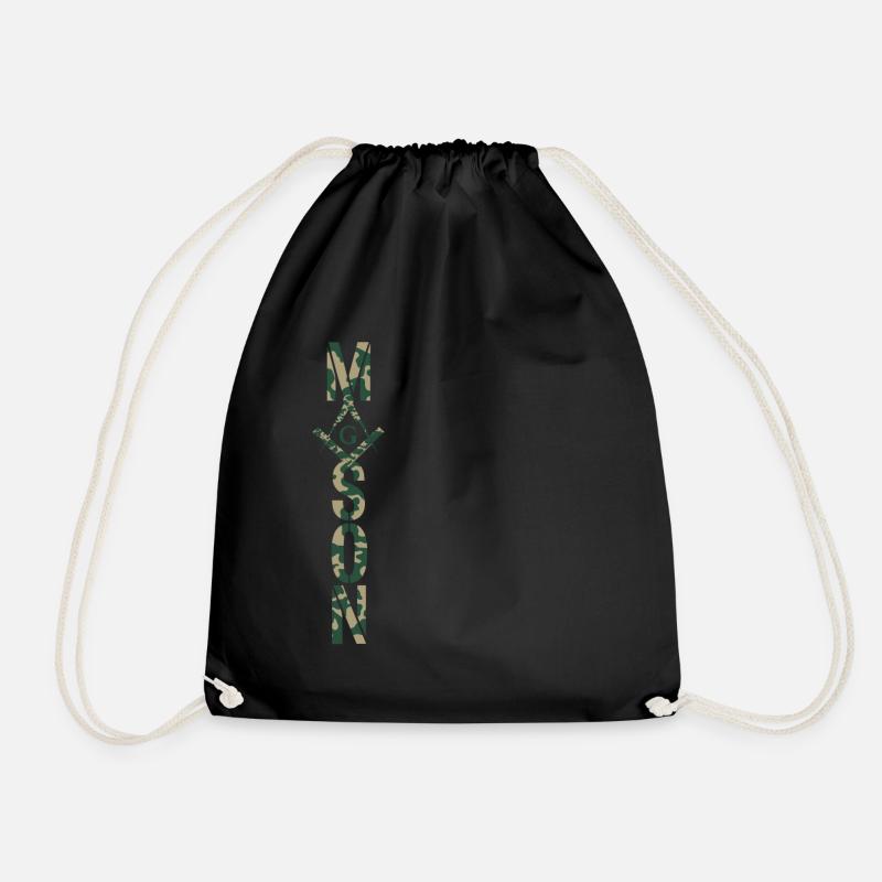 Masonic Camo Freemason Mason - Drawstring Bag - black