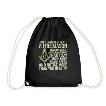 Mason Masonic Camo Freemason - Drawstring Bag - black - Front