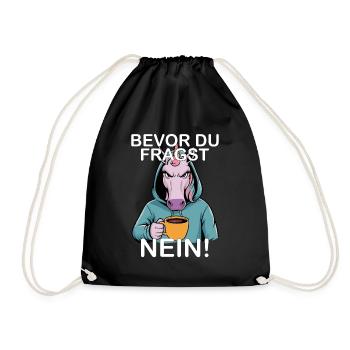 Avant de demander Pas de licorne drôle - Sac de sport léger - noir - Devant
