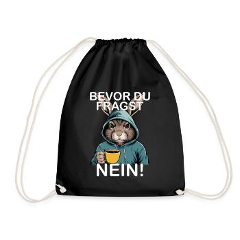 Before You Ask No Funny Rabbit Bunny - Drawstring Bag - black - Front