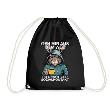 Contact social inutile Lapin drôle Lapin - Sac de sport léger - noir - Devant