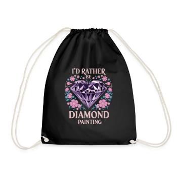 Painting Diamonds Diamond Painting Art - Drawstring Bag - black - Front