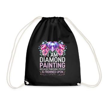 Painting Diamonds Diamond Painting Art - Drawstring Bag - black - Front