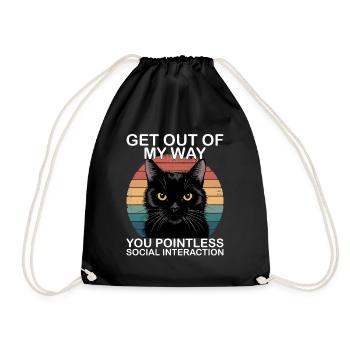 Funny Black Cat - Drawstring Bag - black - Front