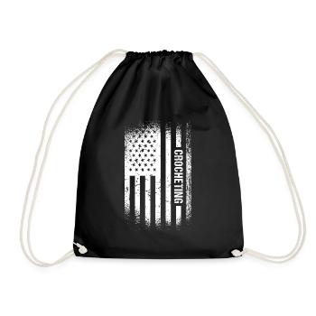 Crocheteur Us Flag Crochet - Sac de sport léger - noir - Devant