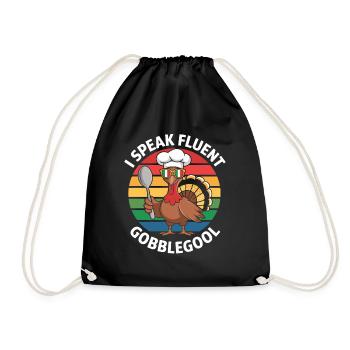 Turkey Day Thanksgiving Day Gobblegool - Drawstring Bag - black - Front