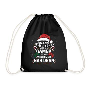Gamer Gaming Gamer Gaming Christmas - Drawstring Bag - black - Front