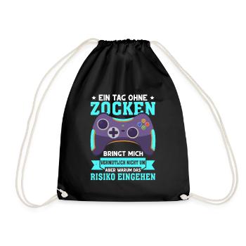 Gamer Gaming Gamer Gaming Christmas - Drawstring Bag - black - Front