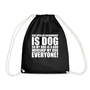 Christ Christian God Theology Dog - Drawstring Bag - black - Front