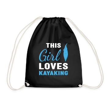 Kayaker This Girl Loves Kayaking - Drawstring Bag - black - Front