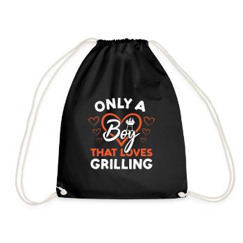 Griller Only A Boy That Loves Grilling - Turnbeutel - Schwarz - Vorne
