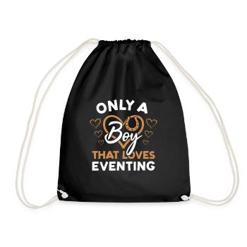 Rider Only A Boy That Loves Eventing - Turnbeutel - Schwarz - Vorne
