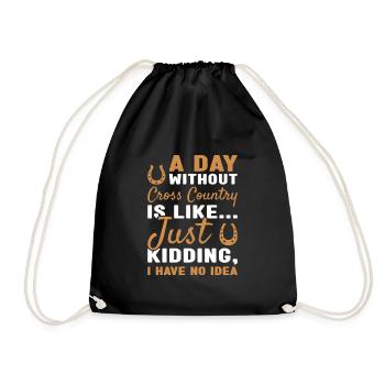 Rider A Day Without Cross Country - Drawstring Bag - black - Front