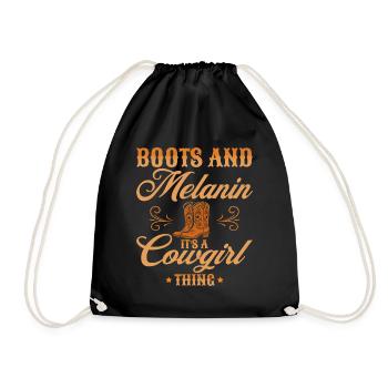 Western Country Afro Women - Drawstring Bag - black - Front